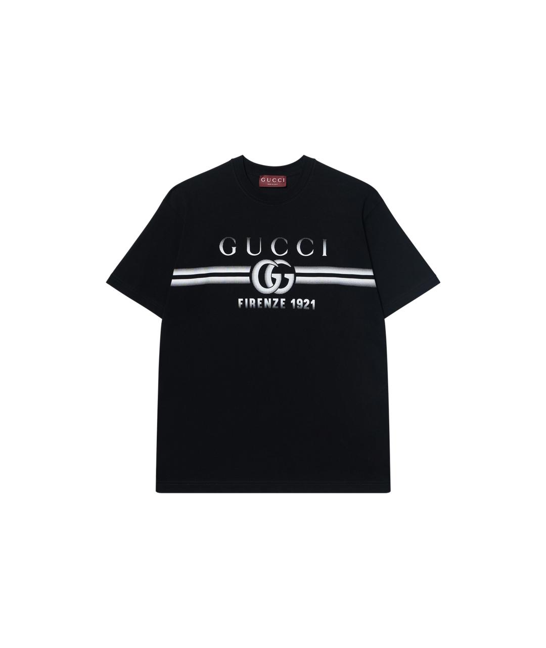 GUCCI Черная хлопковая футболка, фото 4
