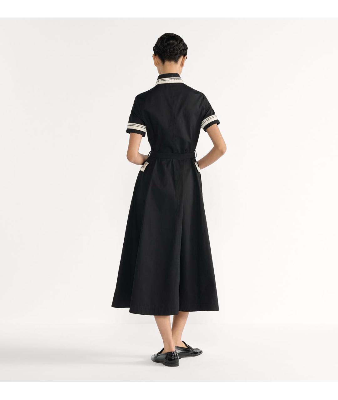 CHRISTIAN DIOR Черное хлопковое повседневное платье, фото 3