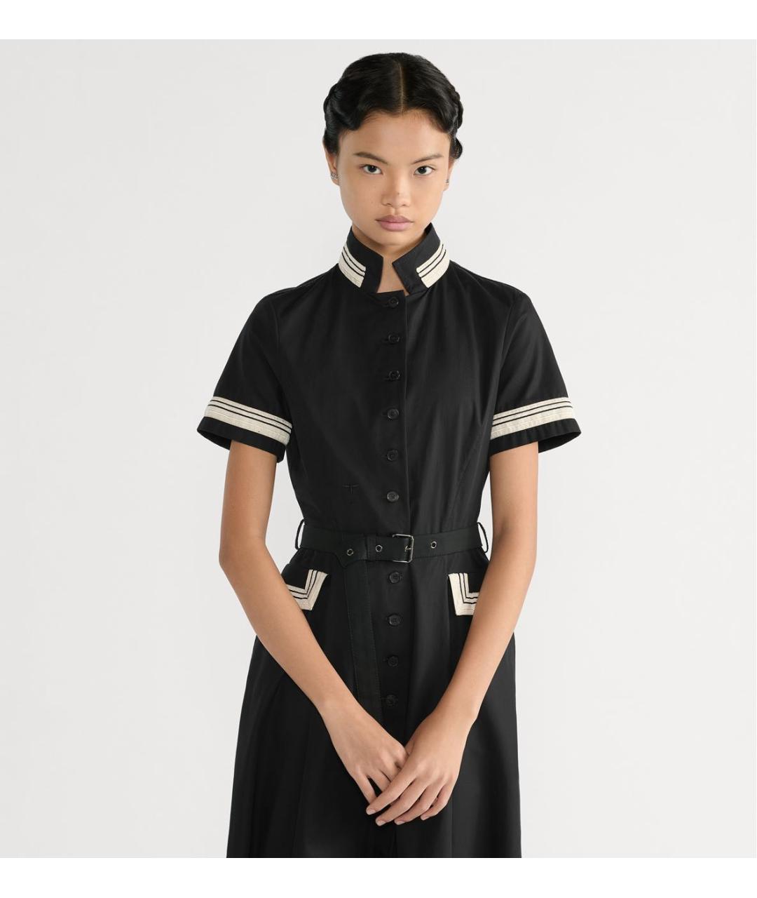CHRISTIAN DIOR Черное хлопковое повседневное платье, фото 4