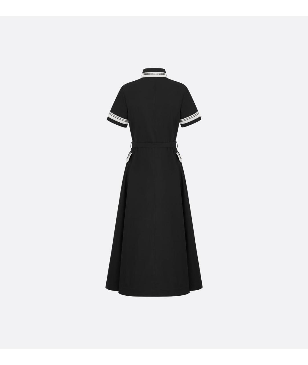CHRISTIAN DIOR Черное хлопковое повседневное платье, фото 6
