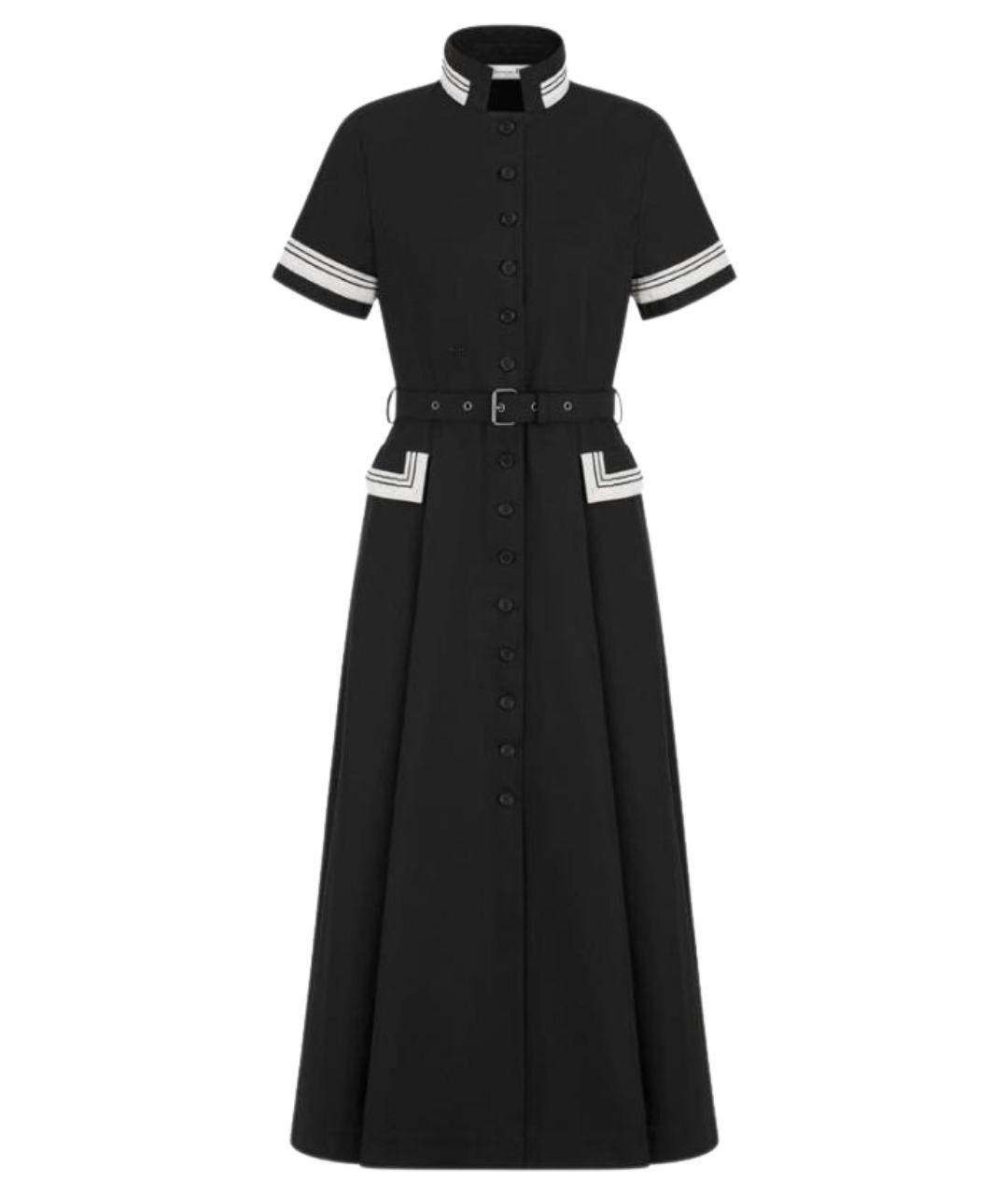 CHRISTIAN DIOR Черное хлопковое повседневное платье, фото 1