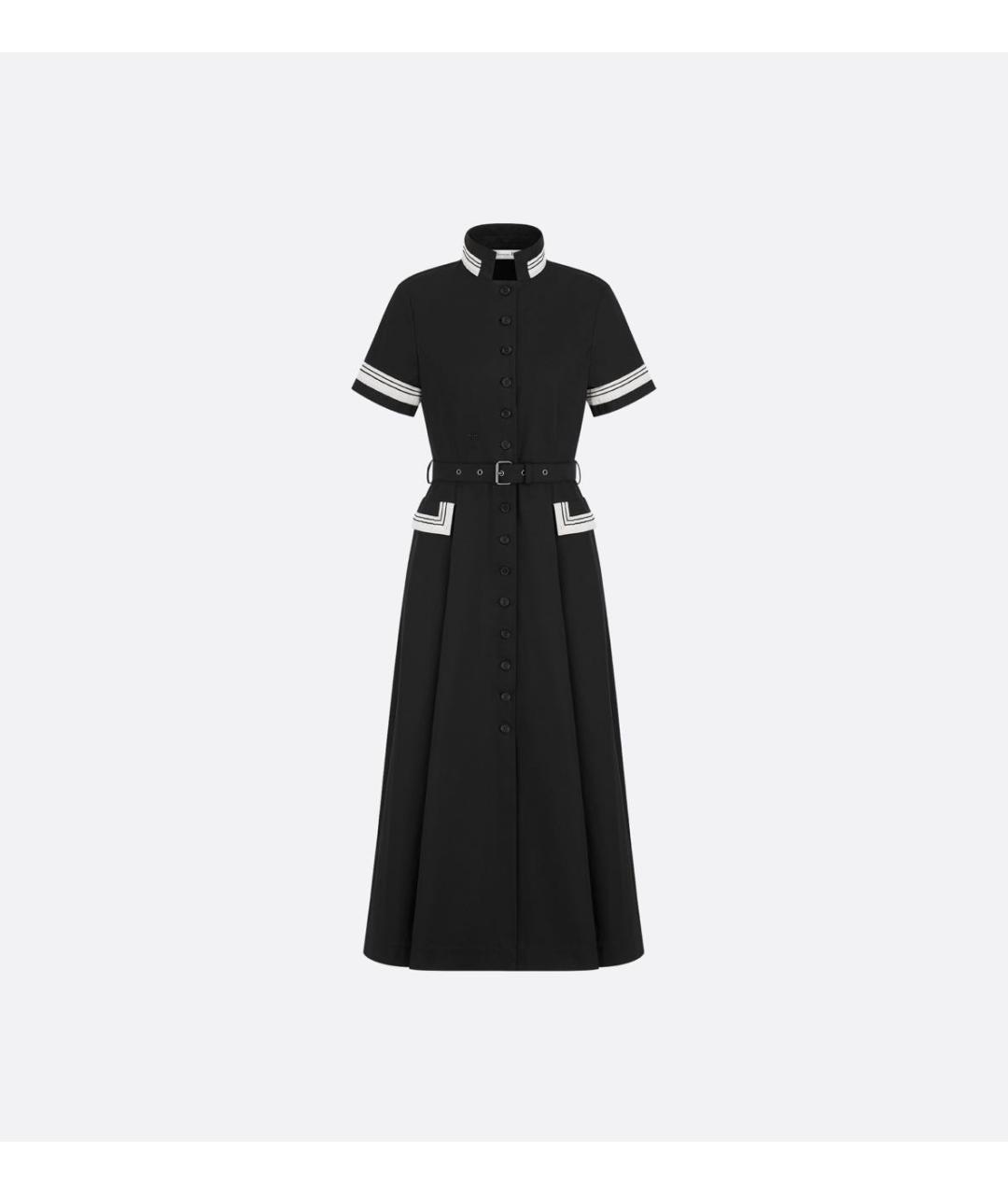 CHRISTIAN DIOR Черное хлопковое повседневное платье, фото 8