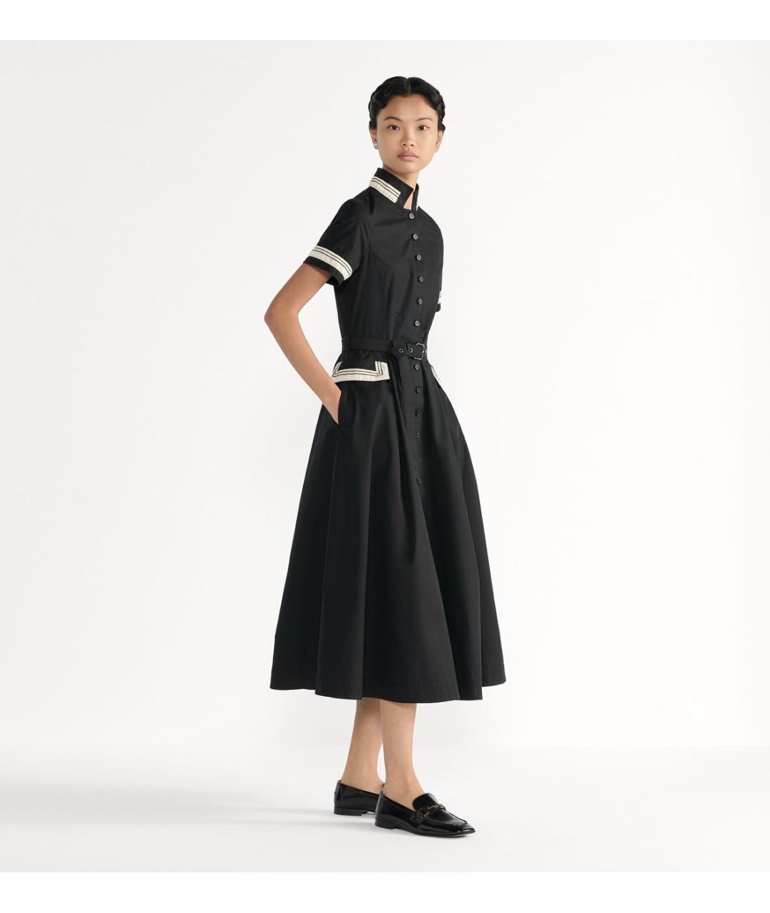 CHRISTIAN DIOR Черное хлопковое повседневное платье, фото 2
