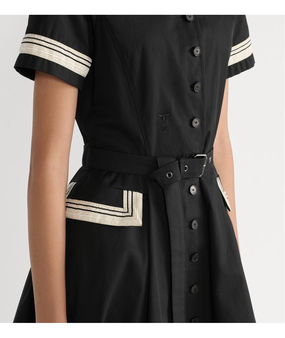 CHRISTIAN DIOR Черное хлопковое повседневное платье, фото 5