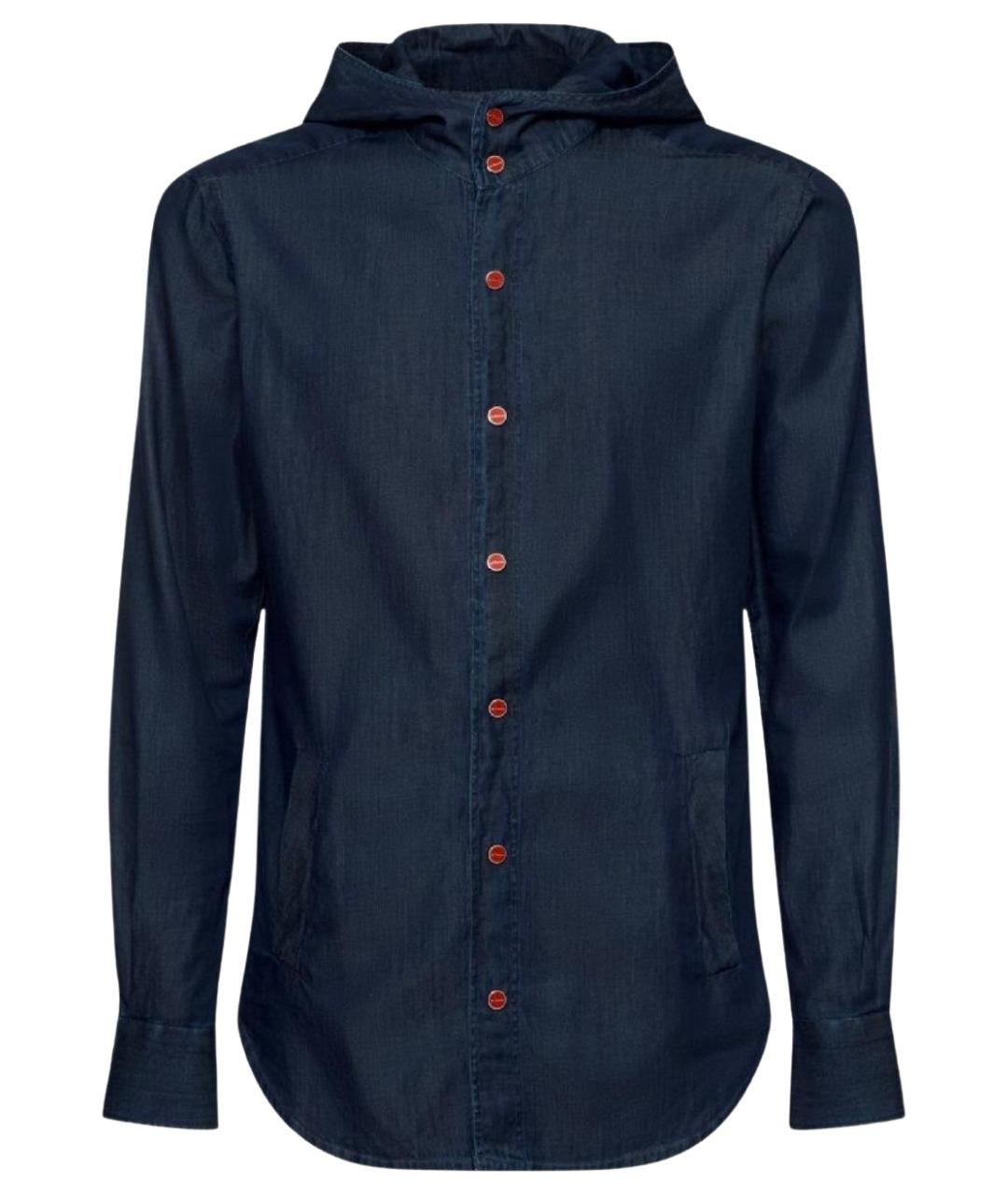 KITON Синяя хлопковая кэжуал рубашка, фото 1