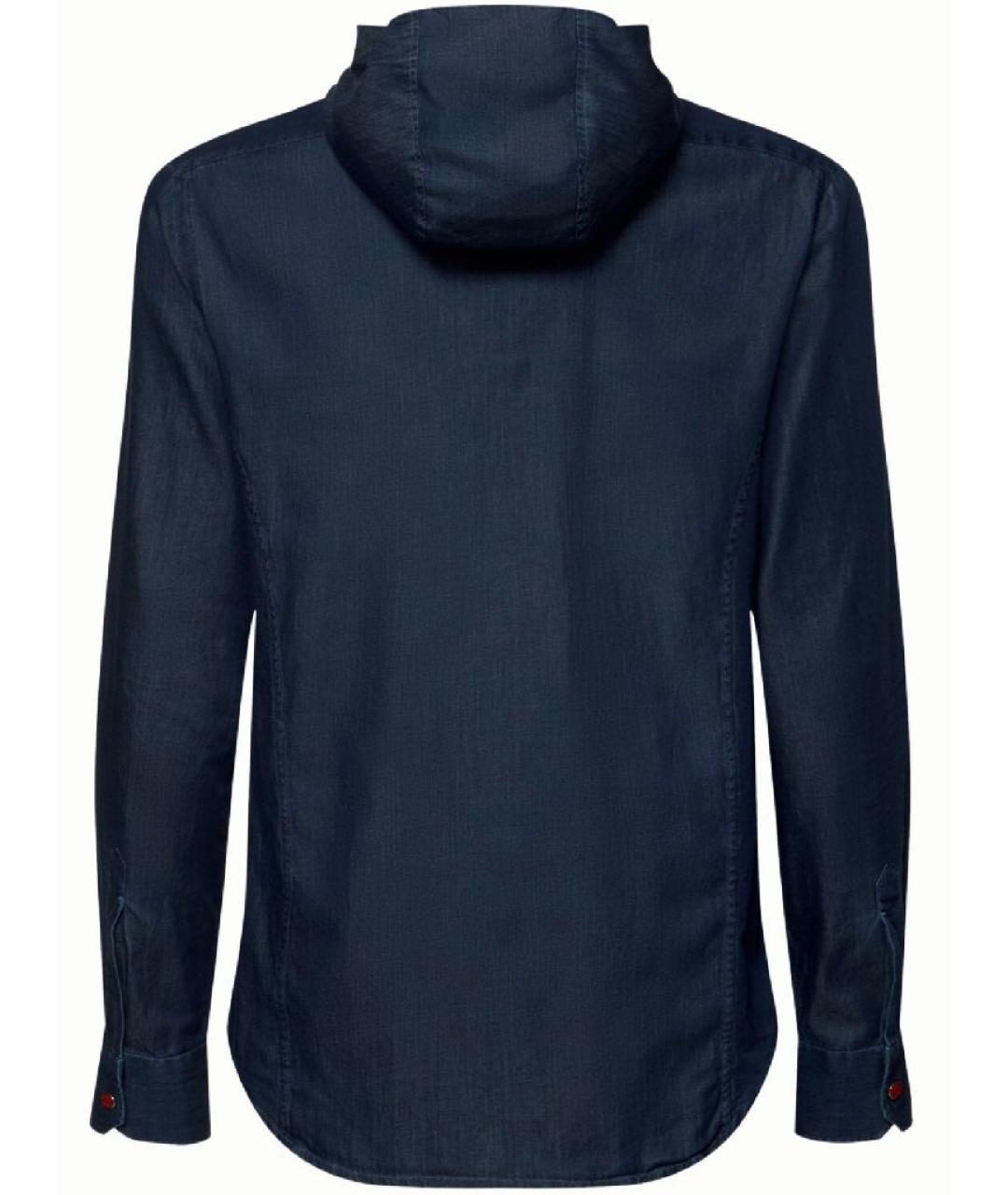 KITON Синяя хлопковая кэжуал рубашка, фото 2