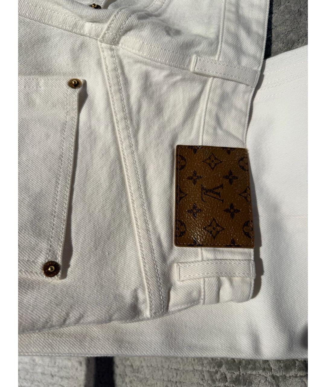 LOUIS VUITTON Белые хлопковые прямые джинсы, фото 5