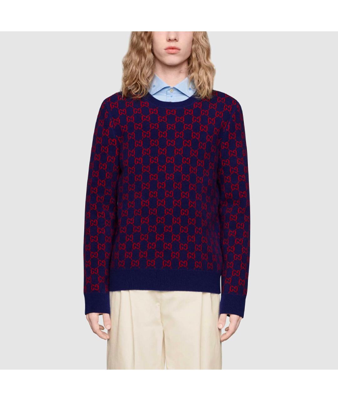 GUCCI Темно-синий джемпер / свитер, фото 2