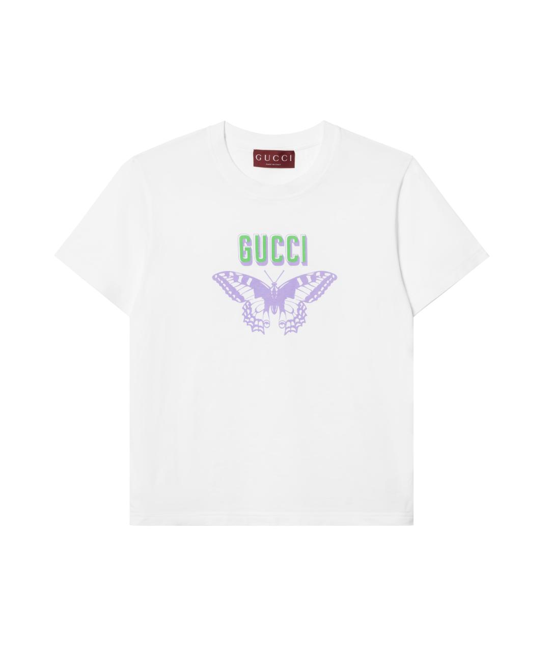 GUCCI Белая хлопковая футболка, фото 1