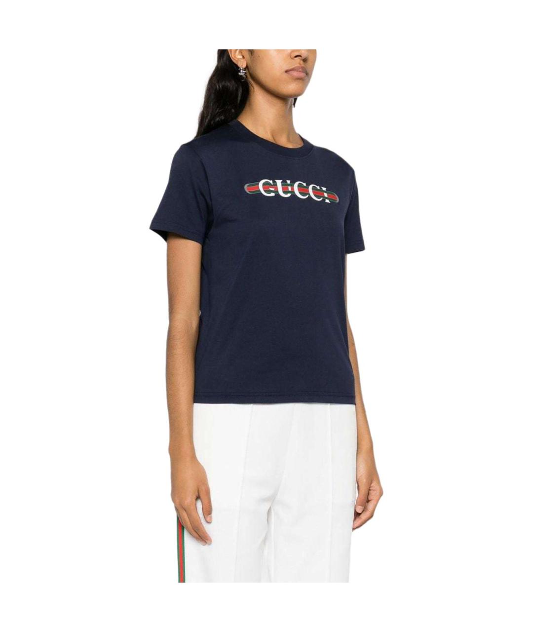 GUCCI Темно-синяя футболка, фото 4