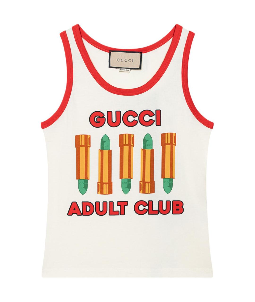 GUCCI Белая хлопковая майка, фото 1