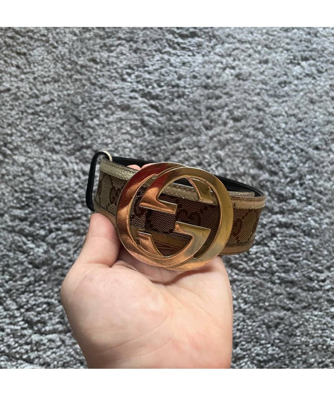 GUCCI Бежевый кожаный ремень, фото 7