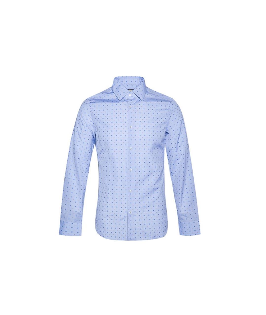 GUCCI Синяя хлопковая классическая рубашка, фото 1