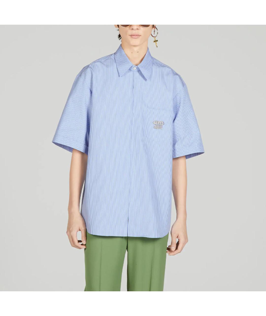 GUCCI Голубая классическая рубашка, фото 2