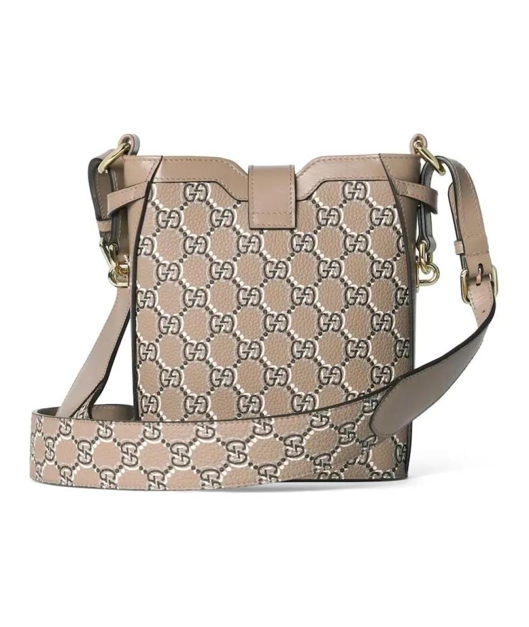 GUCCI Бежевая кожаная сумка через плечо, фото 4