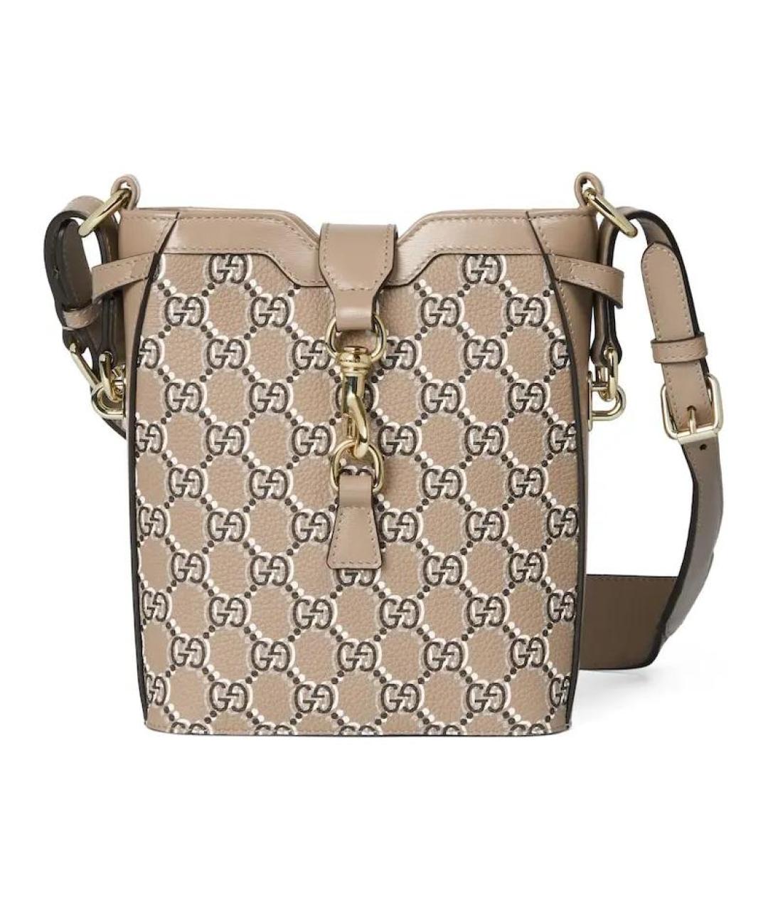 GUCCI Бежевая кожаная сумка через плечо, фото 1