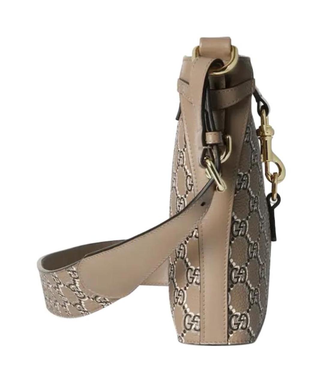 GUCCI Бежевая кожаная сумка через плечо, фото 3