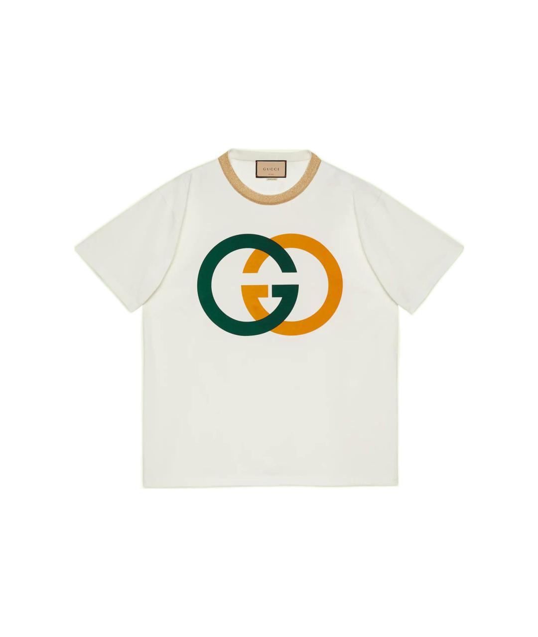 GUCCI Белая хлопковая футболка, фото 4
