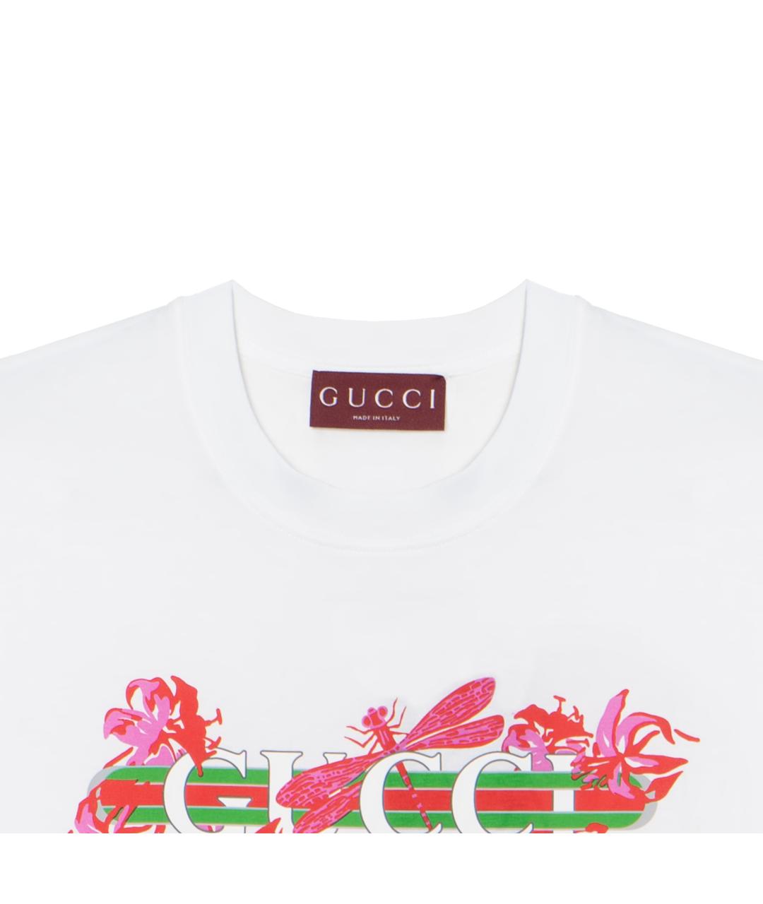 GUCCI Белая футболка, фото 5