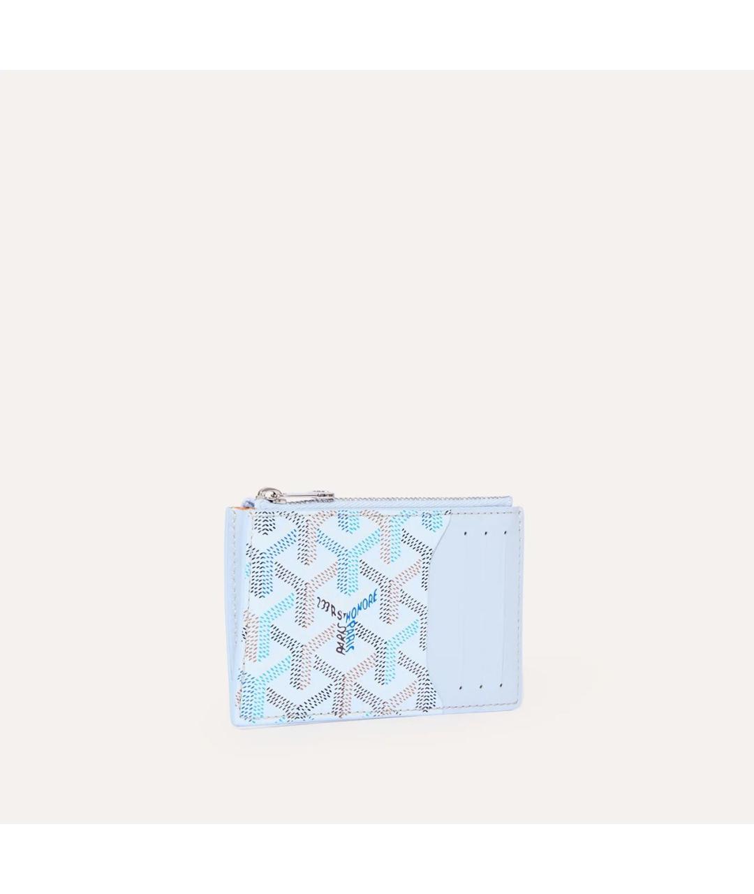 GOYARD Голубой кожаный кошелек, фото 5