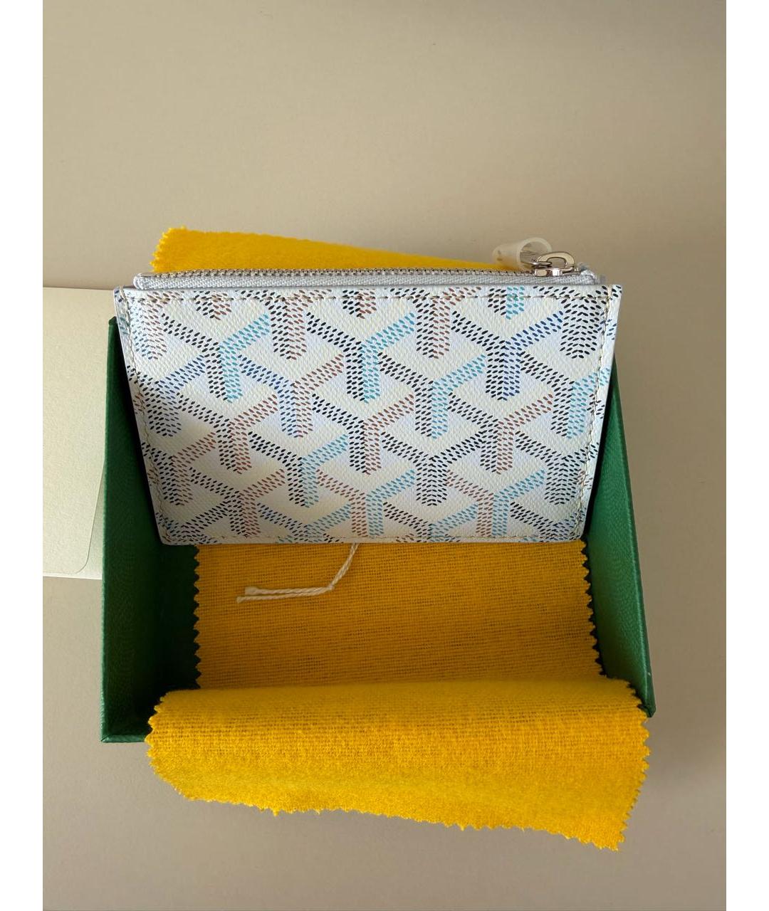 GOYARD Голубой кожаный кошелек, фото 3