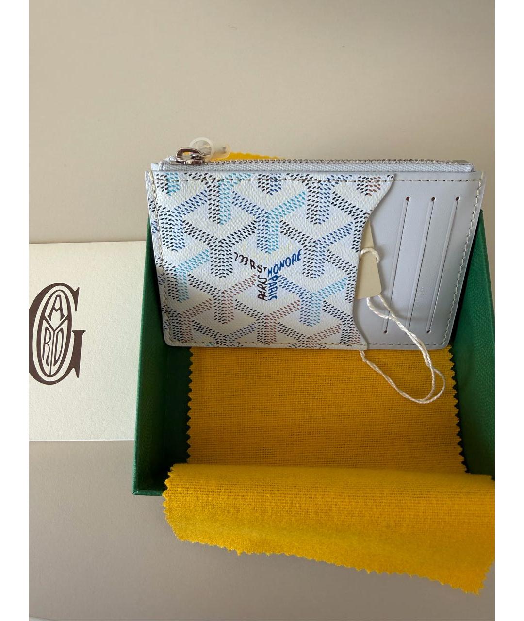 GOYARD Голубой кожаный кошелек, фото 2