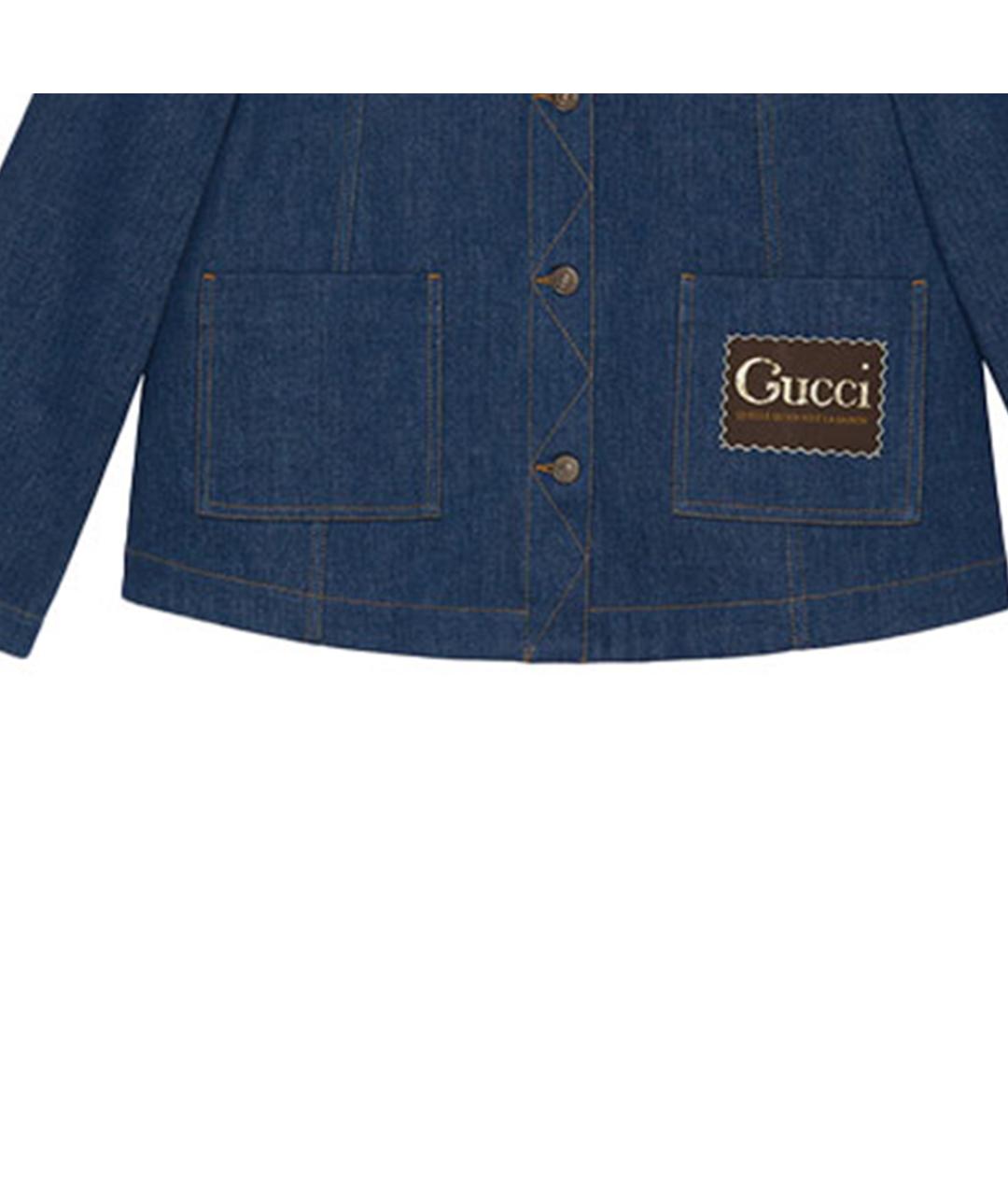 GUCCI Темно-синяя деним куртка, фото 4