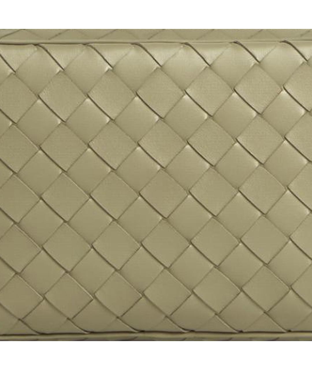 BOTTEGA VENETA Зеленая кожаная косметичка, фото 4