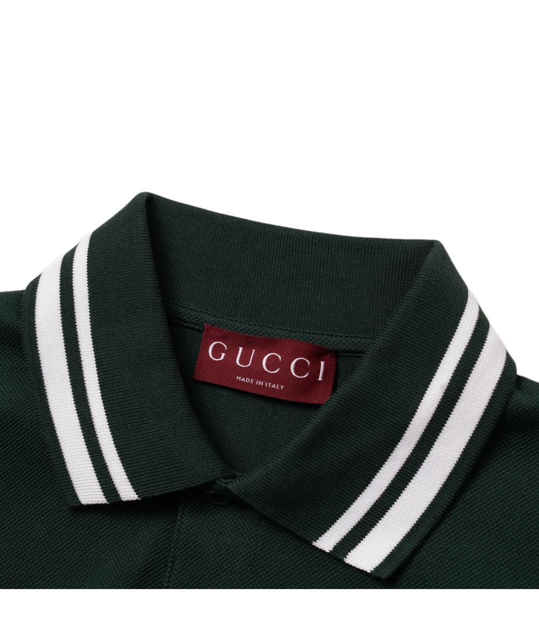 GUCCI Зеленое поло с коротким рукавом, фото 4