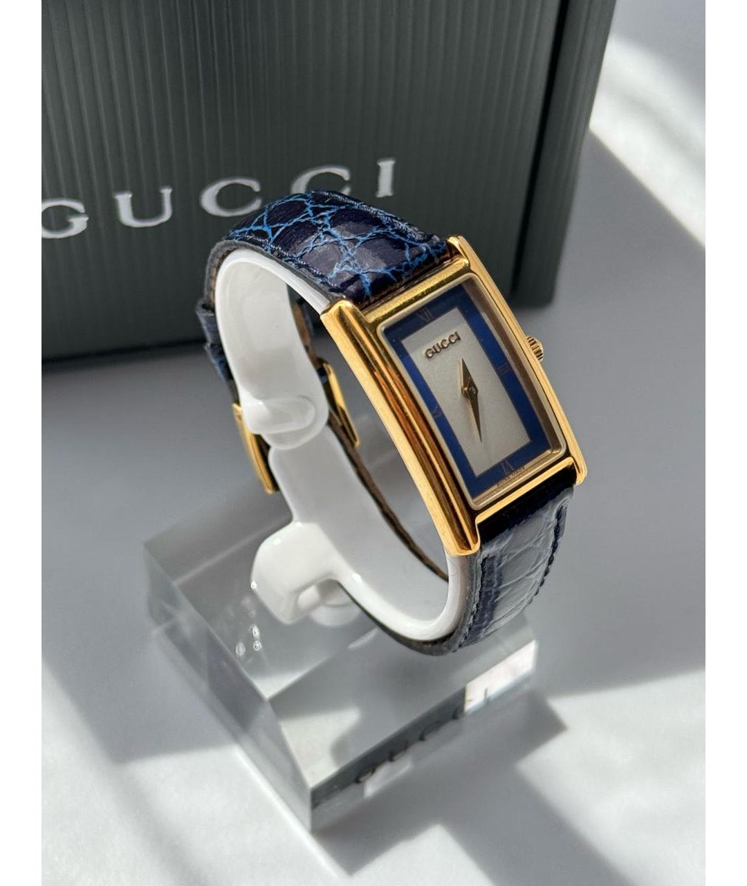 GUCCI Синие позолоченные часы, фото 2
