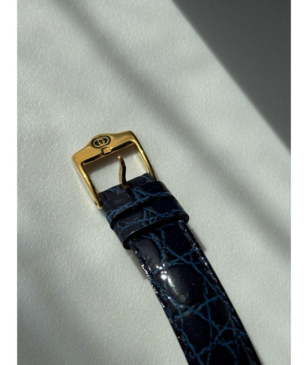 GUCCI Синие позолоченные часы, фото 6