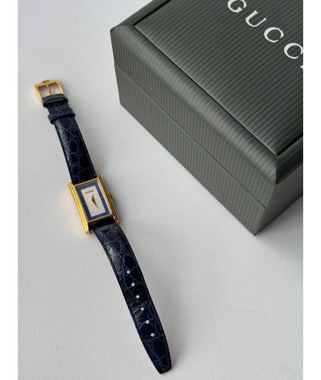 GUCCI Синие позолоченные часы, фото 5