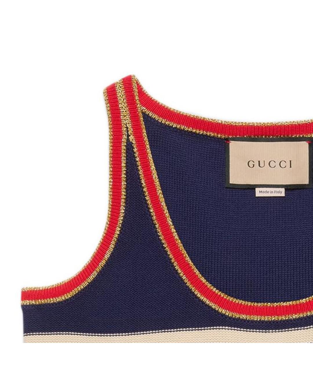 GUCCI Темно-синяя майка, фото 3