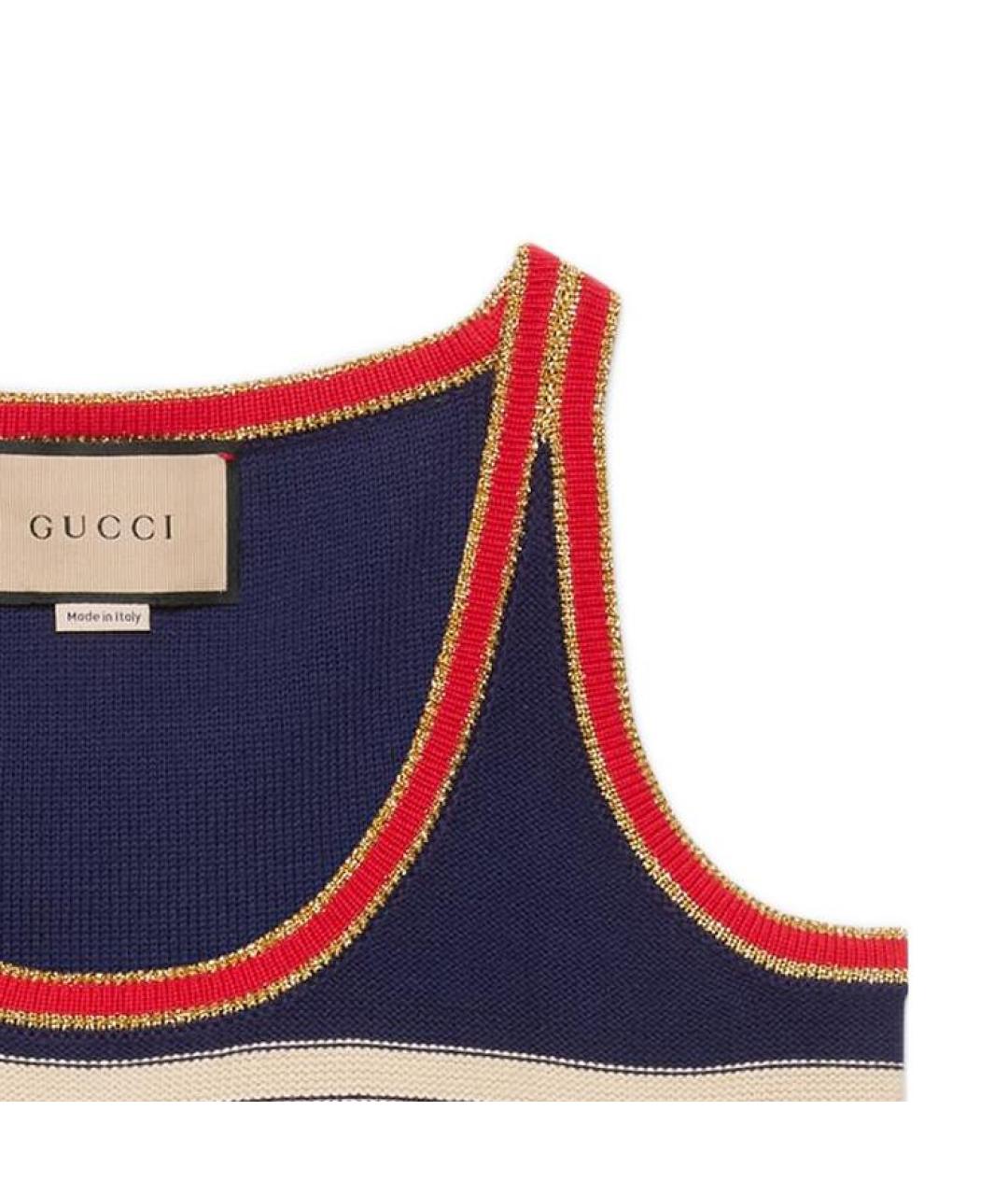 GUCCI Темно-синяя майка, фото 4