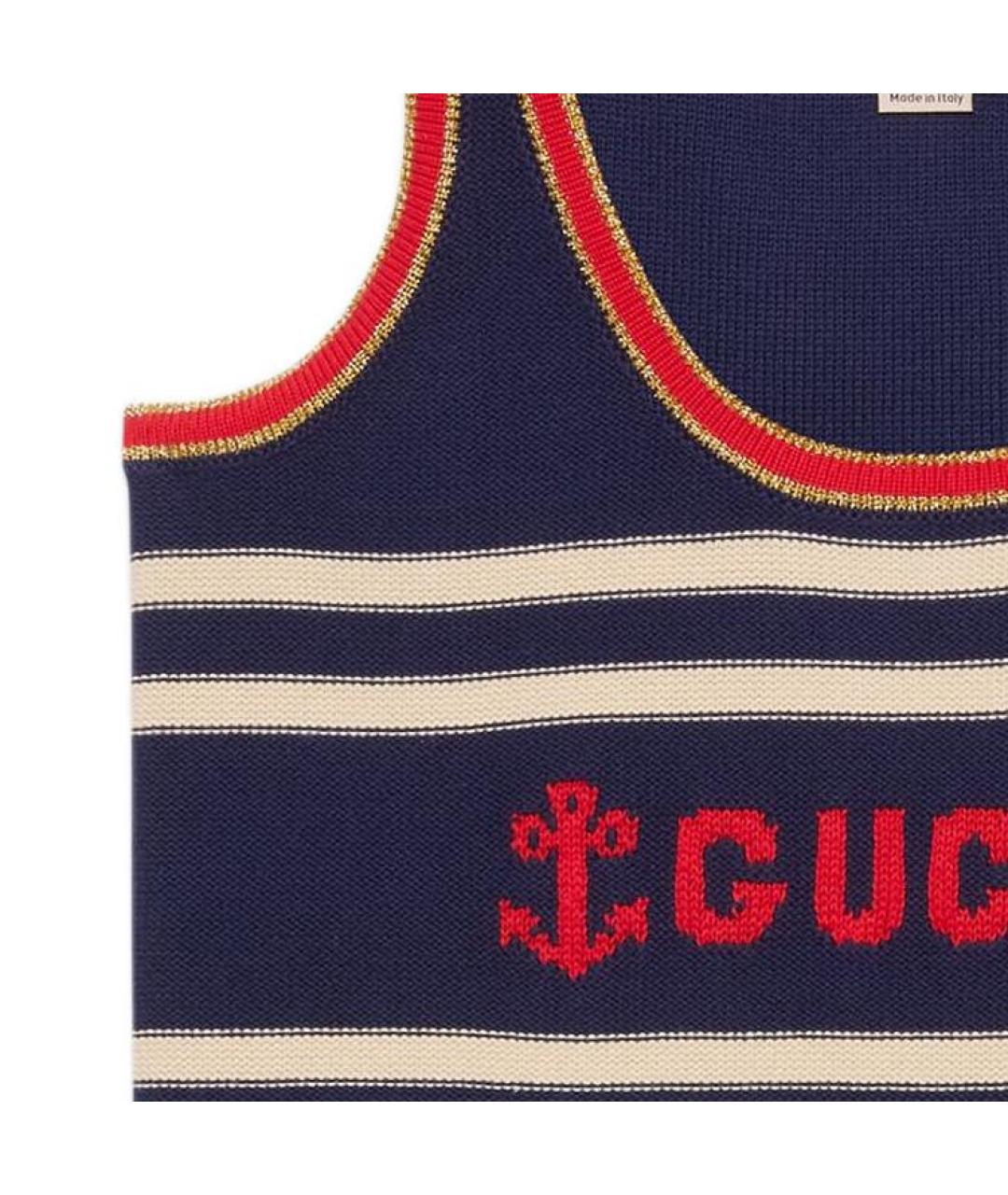 GUCCI Темно-синяя майка, фото 5