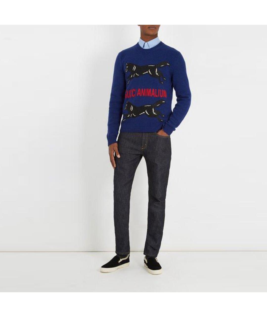 GUCCI Синий джемпер / свитер, фото 3