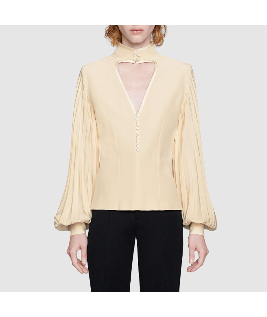 GUCCI Бежевая блузы, фото 3