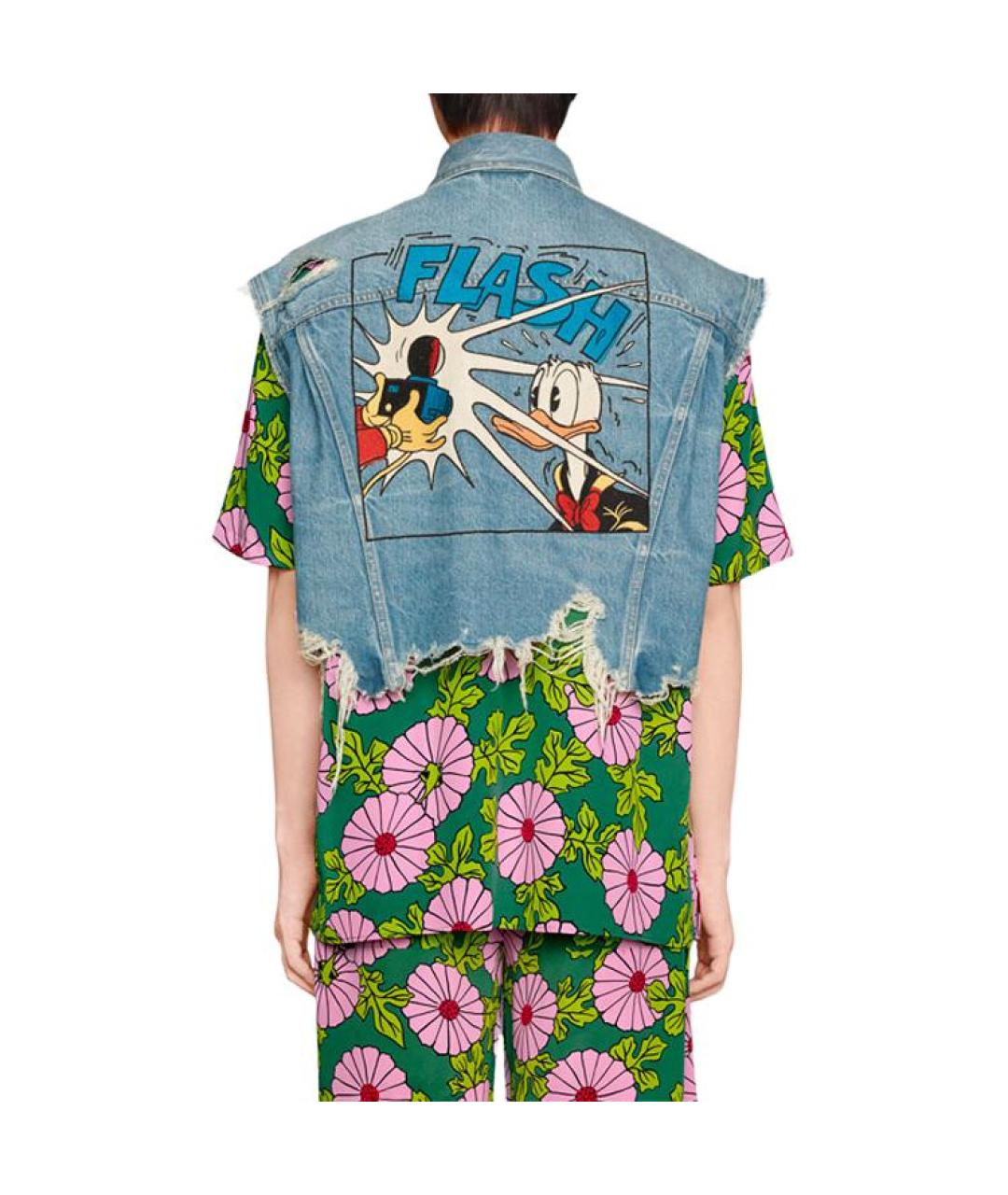 GUCCI Голубой деним жилет, фото 4