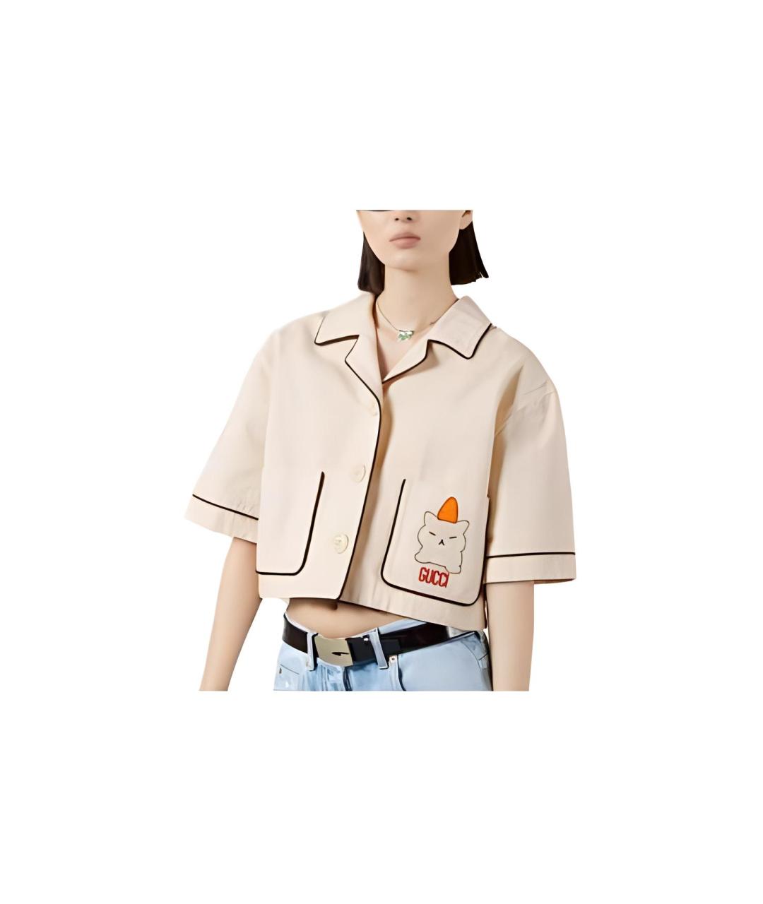 GUCCI Желтая хлопковая рубашка, фото 2