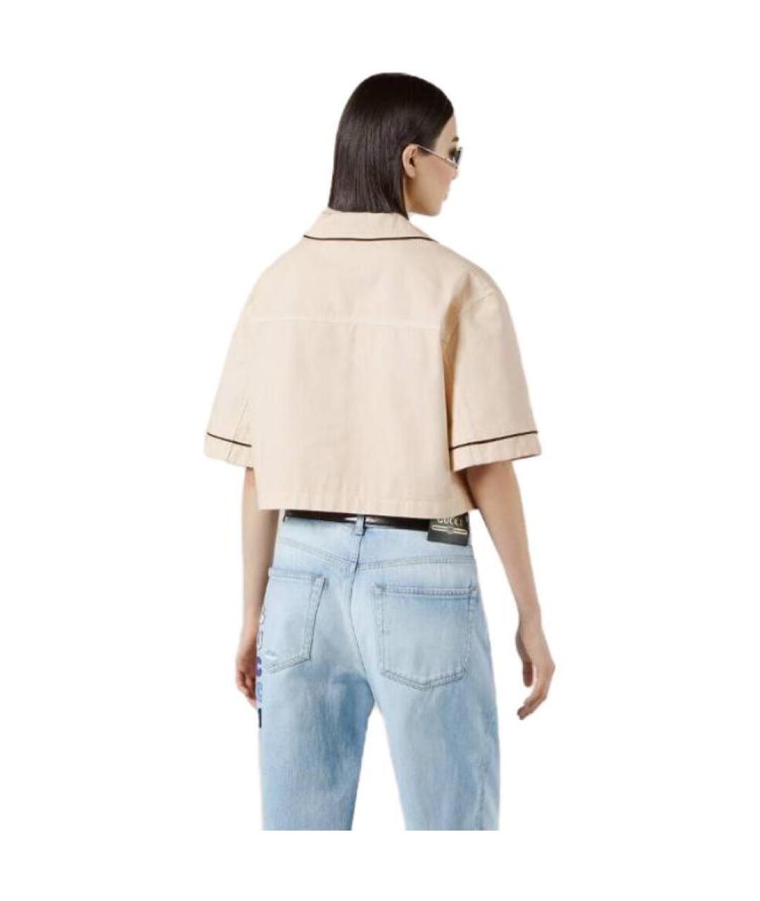 GUCCI Желтая хлопковая рубашка, фото 4