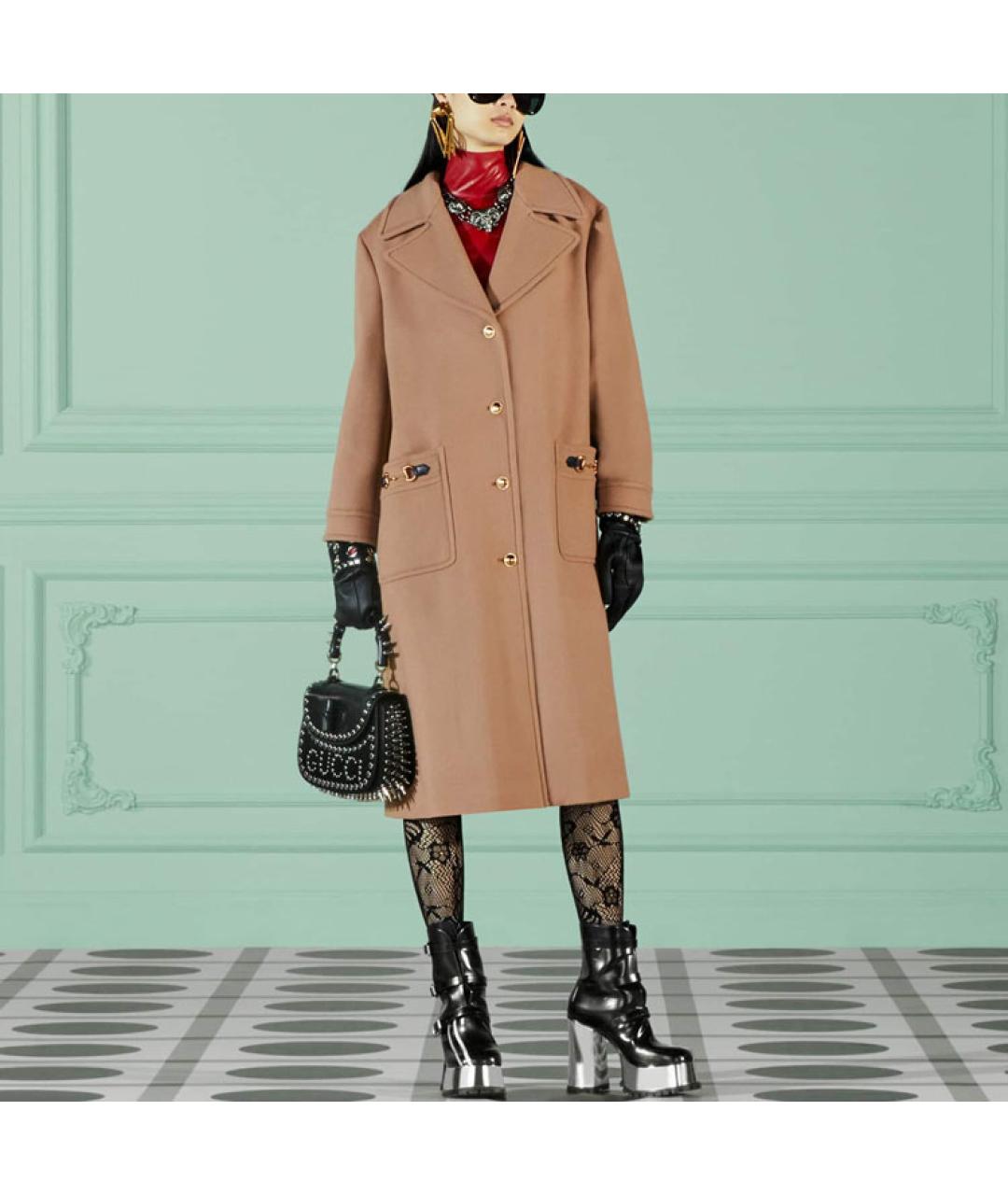 GUCCI Бежевое шерстяное пальто, фото 2