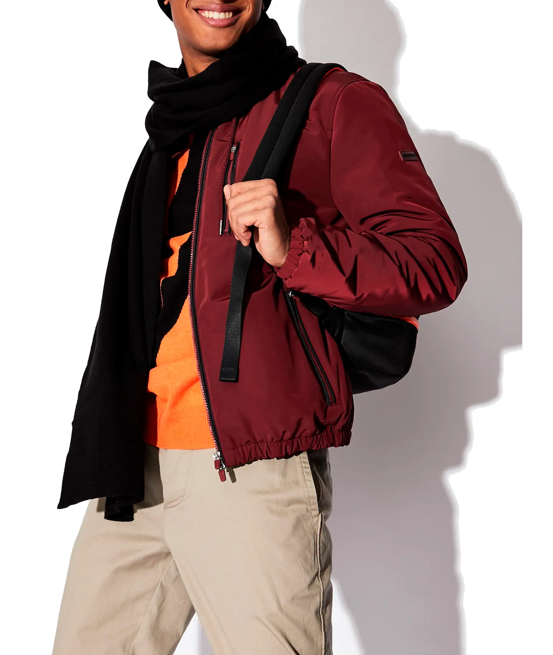 ARMANI EXCHANGE Бордовая полиэстеровая спортивная куртка, фото 2