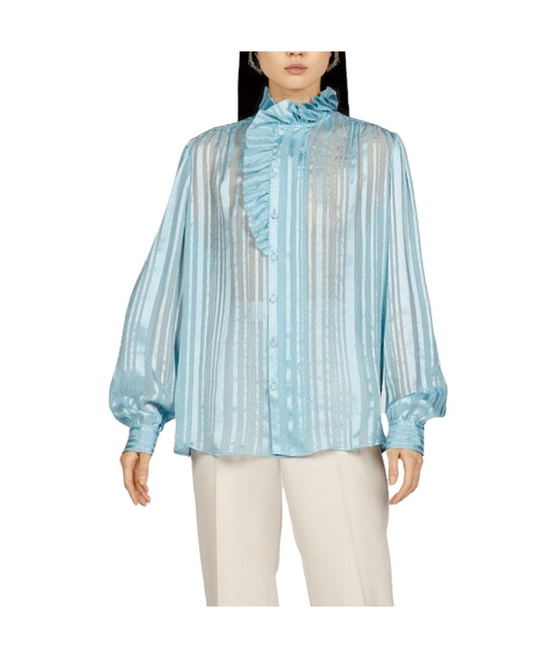 GUCCI Голубая блузы, фото 2