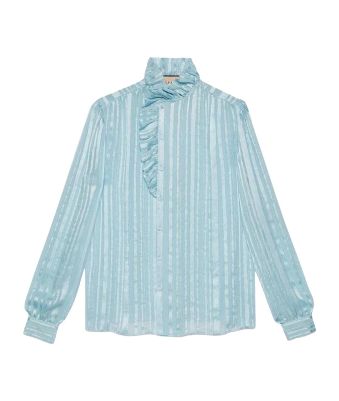 GUCCI Голубая блузы, фото 1