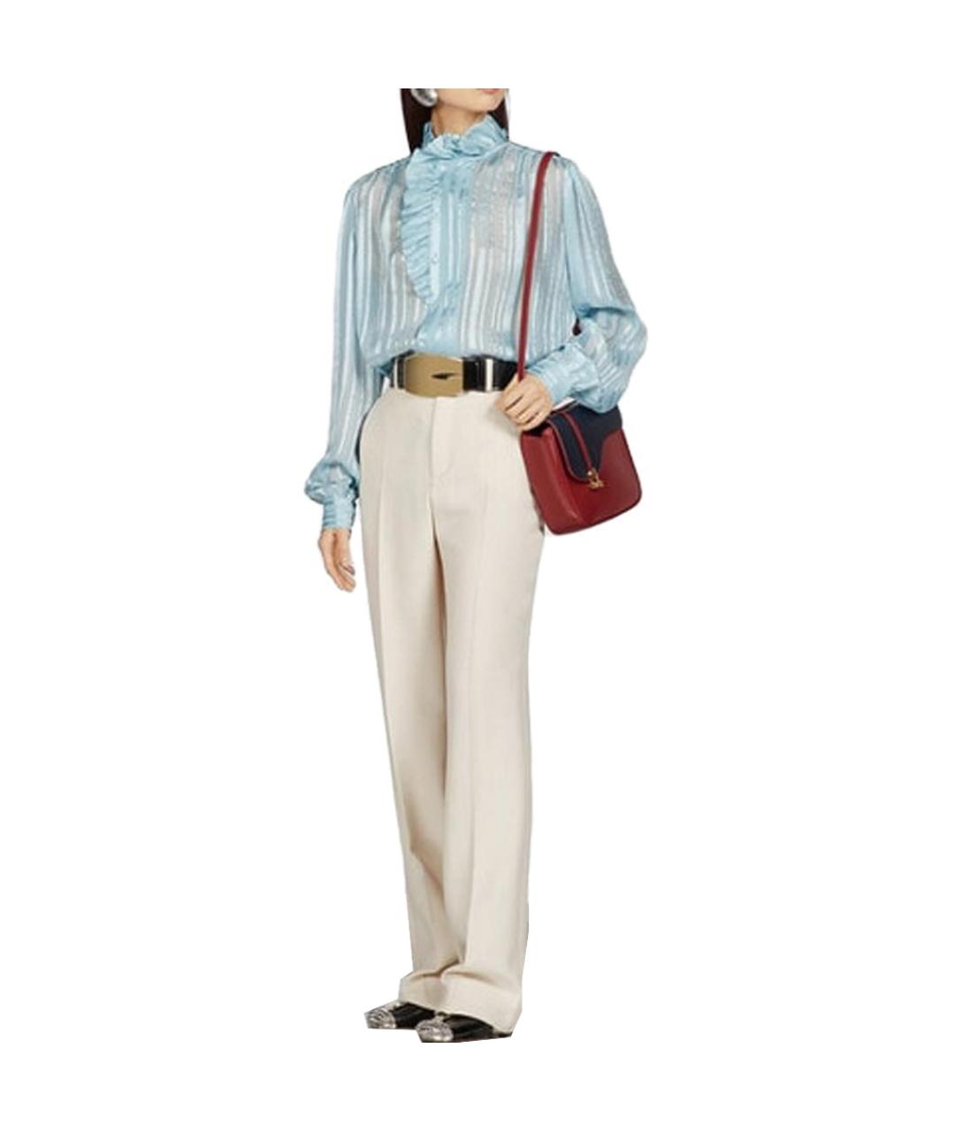 GUCCI Голубая блузы, фото 4