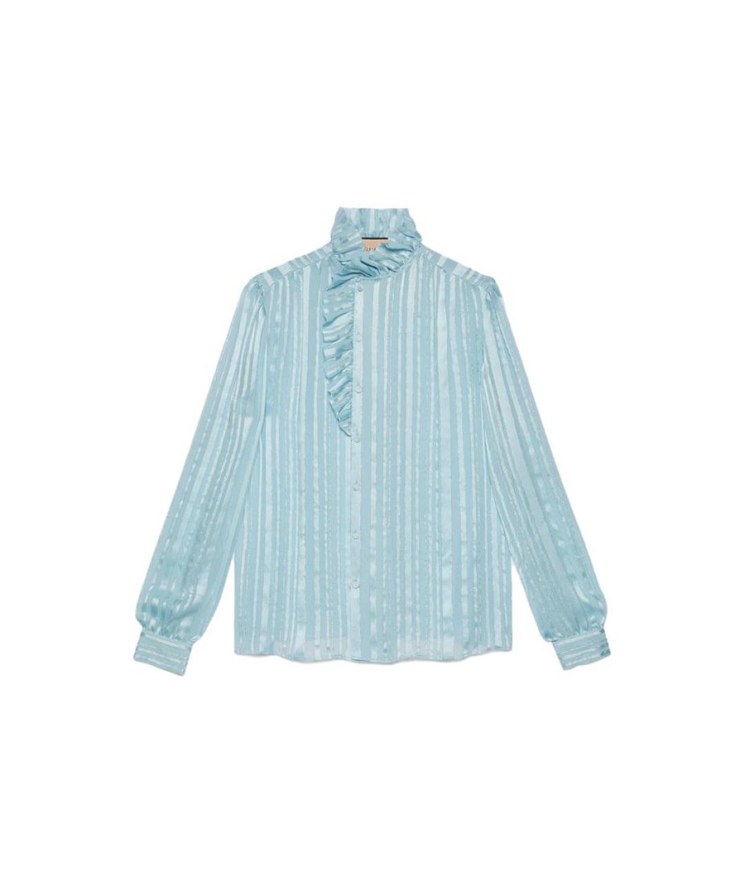 GUCCI Голубая блузы, фото 5