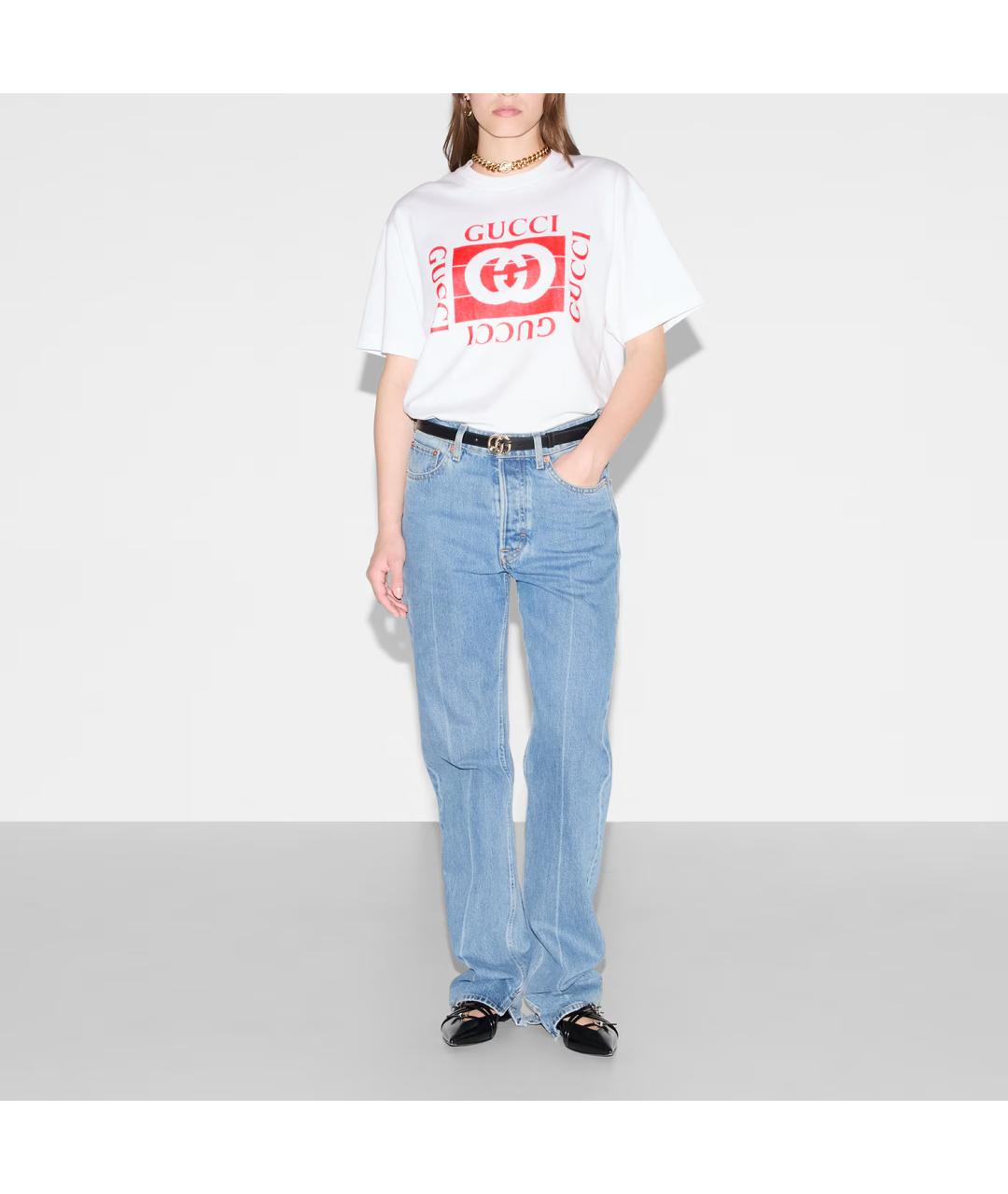 GUCCI Белая футболка, фото 3