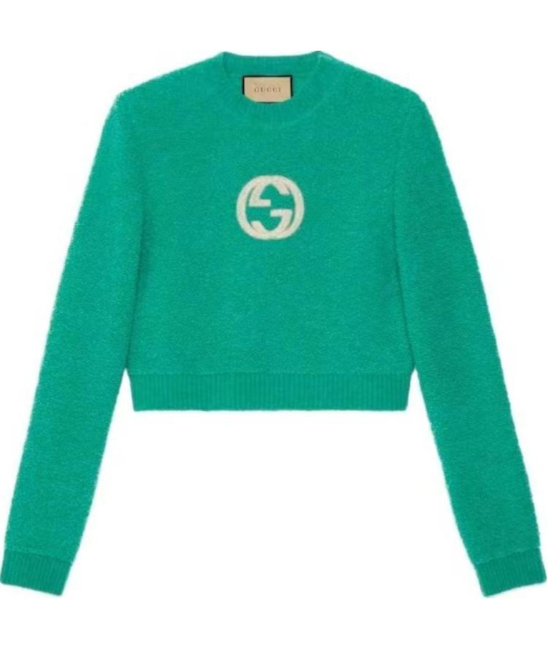 GUCCI Зеленый джемпер / свитер, фото 1