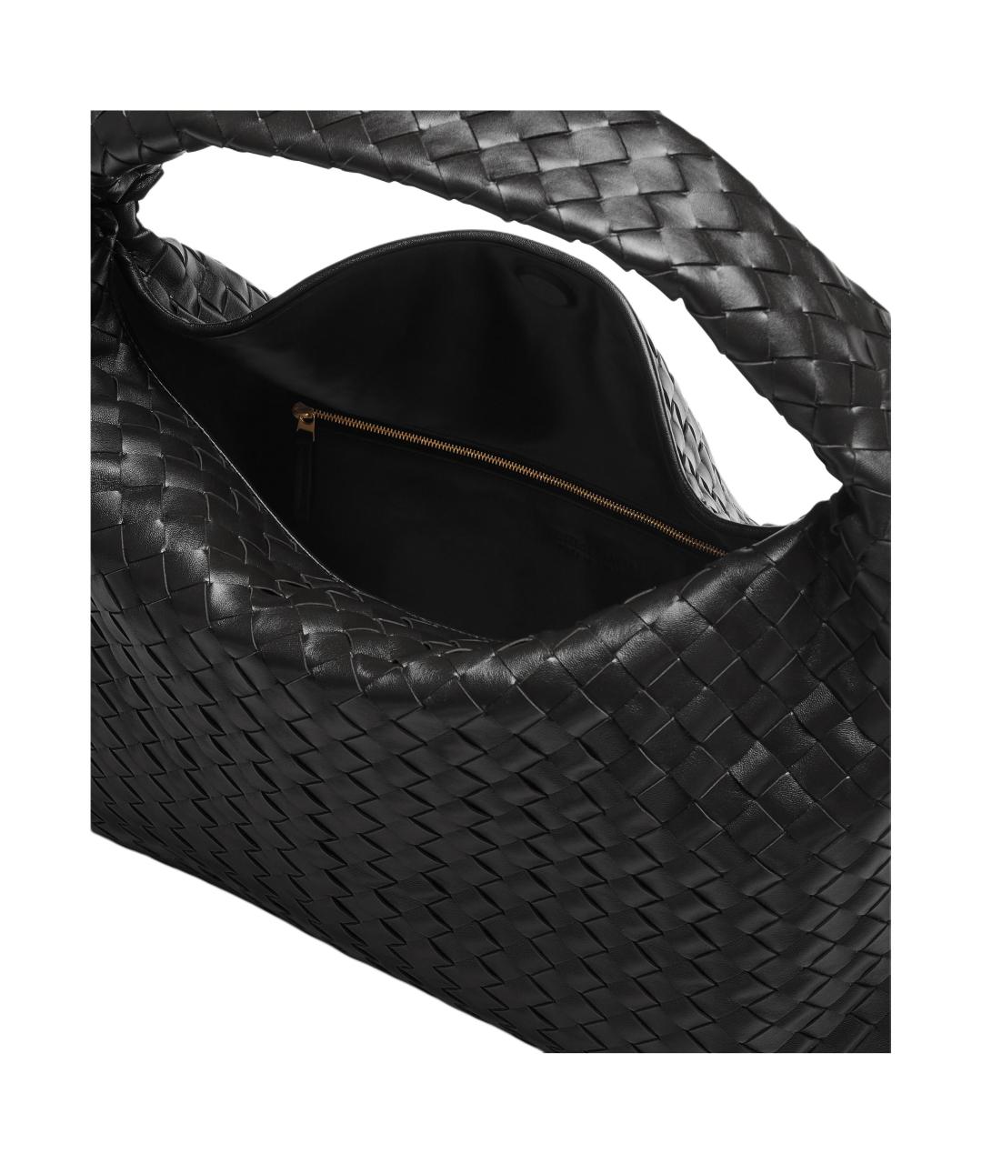 BOTTEGA VENETA Черная кожаная сумка через плечо, фото 5