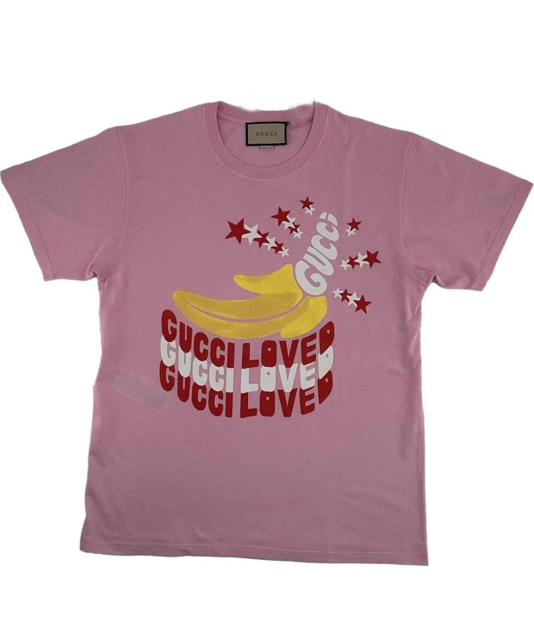 GUCCI Розовая хлопковая футболка, фото 1